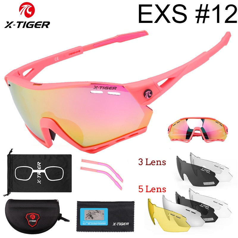 X-TIGER Gafas Ciclismo CE Certificación Polarizadas con 5 Lentes
